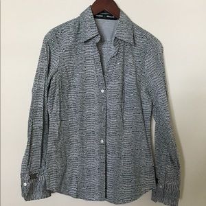 Express Black and White Patterned Dress Shirt